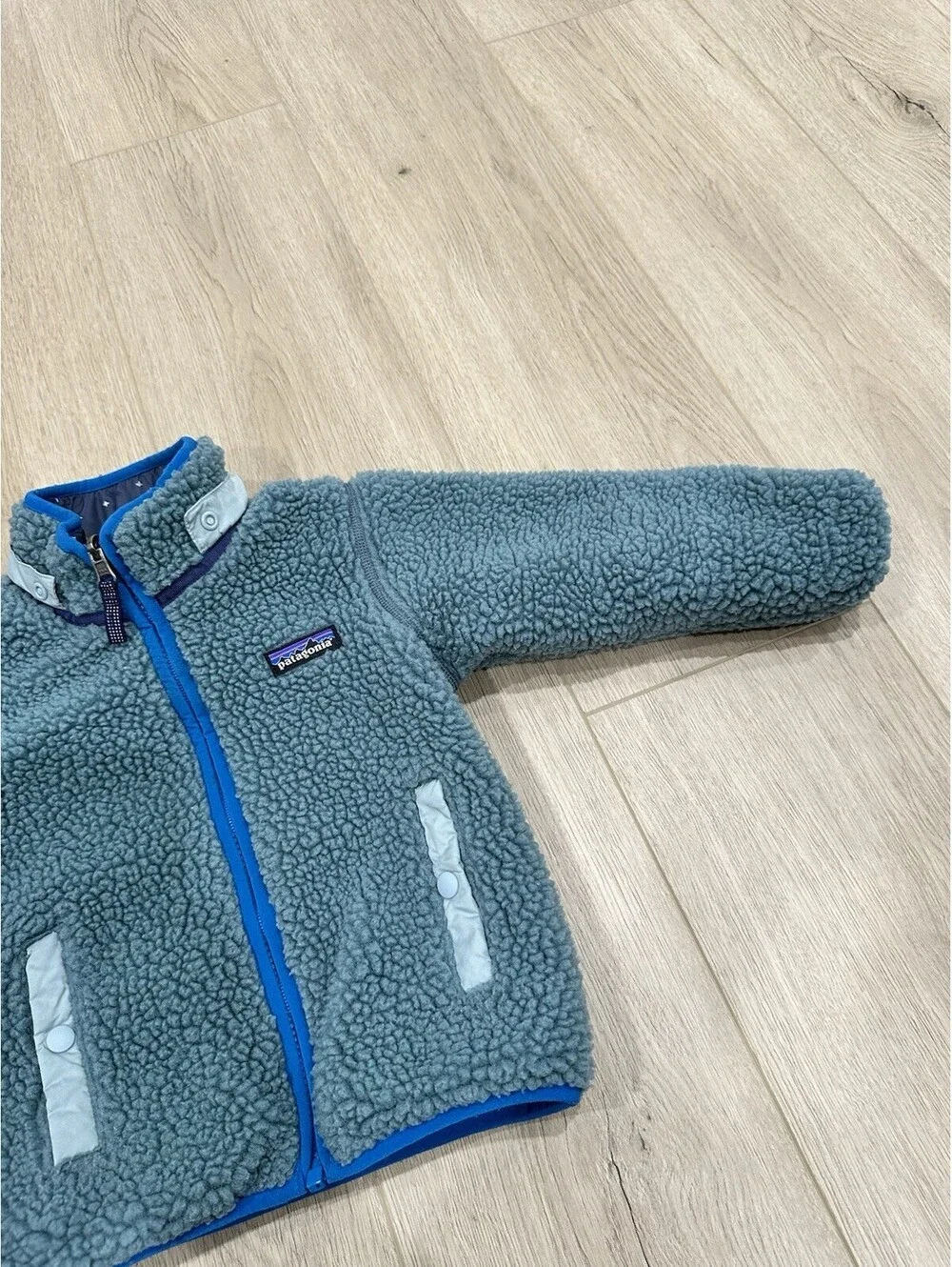 Patagonia Reversible Tribbles Jacket Toddler Boy Sherpa Puffer Coat 3T